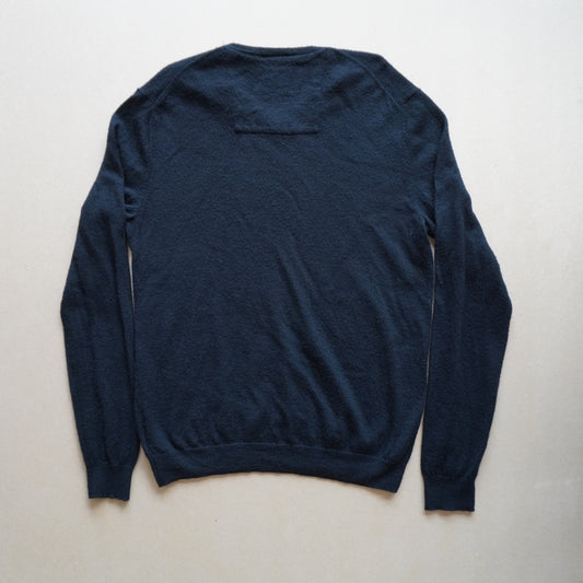 CK Black Italian Merino Wool V-Neck Jumper (S)