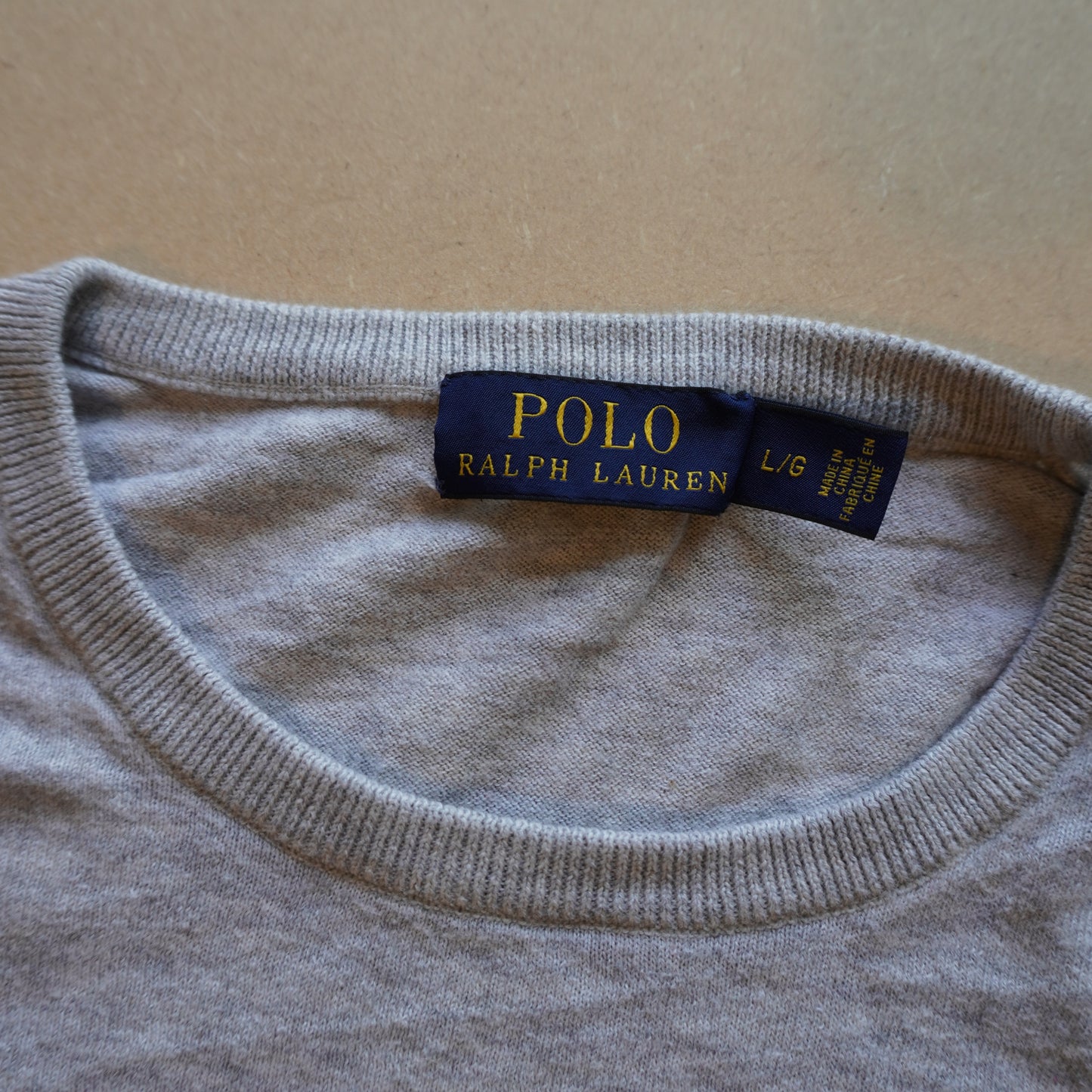 Polo Ralph Lauren Grey Crewneck Knit Sweater (L)