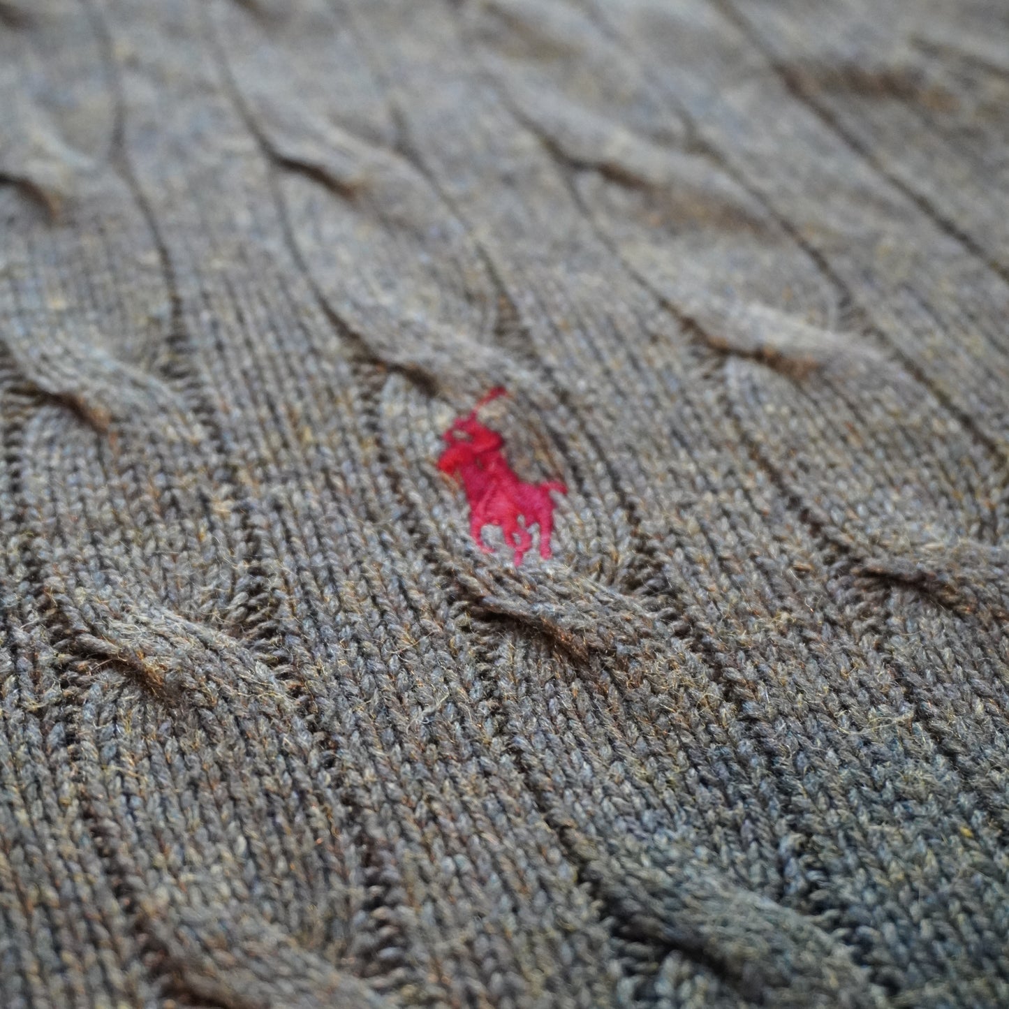 Polo Ralph Lauren Cactus Green Cable-Knit V-Neck Sweater