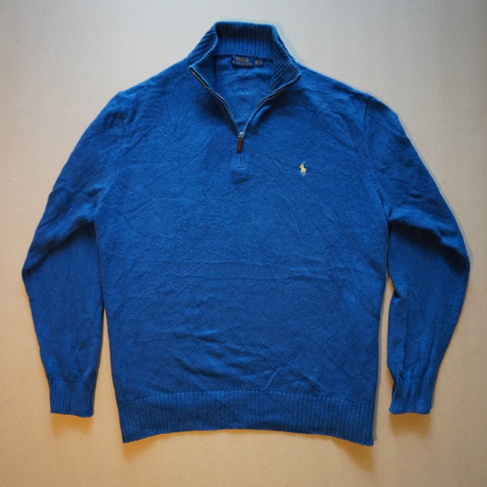 Polo Ralph Lauren Blue 1/4 Zip Knit Jumper (XXL)